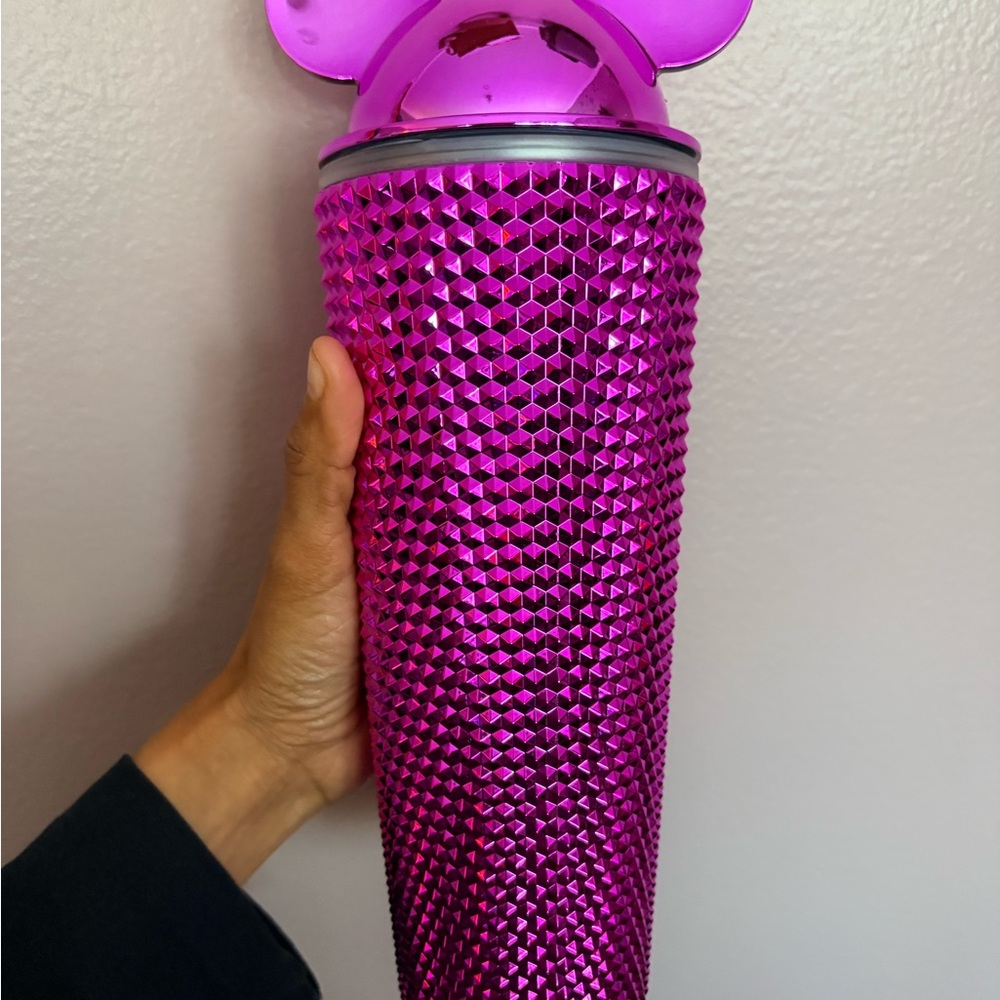 Pink Rhinestone Tumbler with Mouse Ears